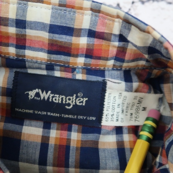 Wrangler VTG  Women Button Down Lot of 2 Shirts Pearl Snap Short Sleeve Plaid M - Picture 5 of 16
